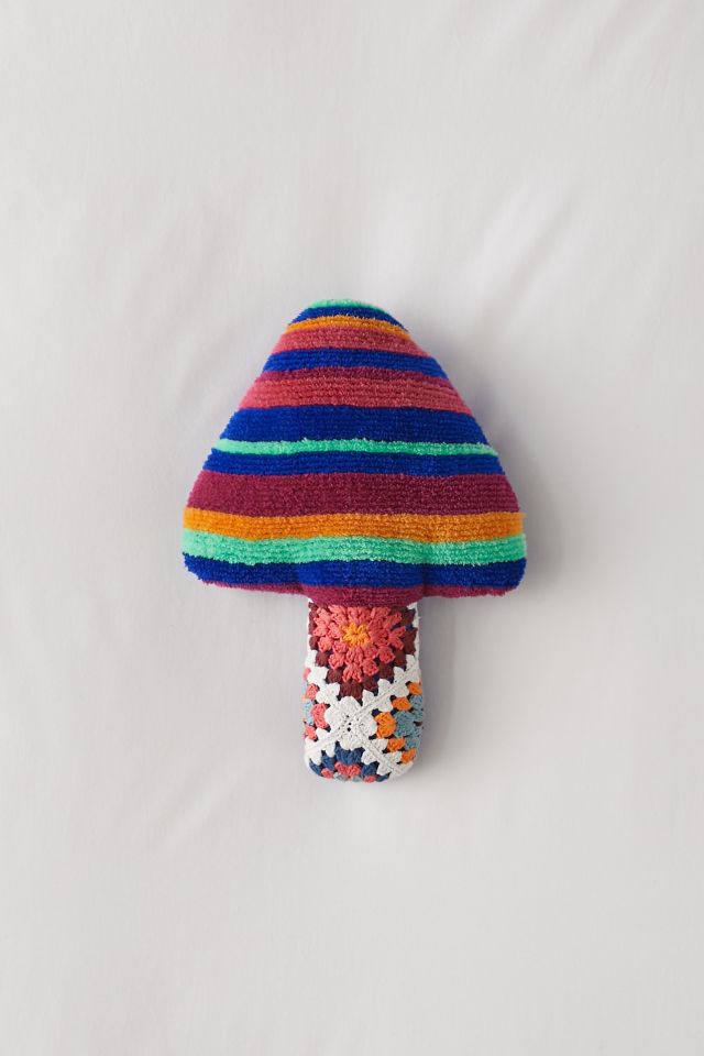Shaped Crochet Mushroom Throw Pillow #1