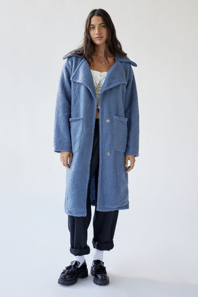 Blue teddy jacket urban outfitters sale