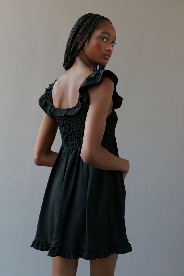 Urban Renewal Linen Flutter Sleeve Mini Dress #1