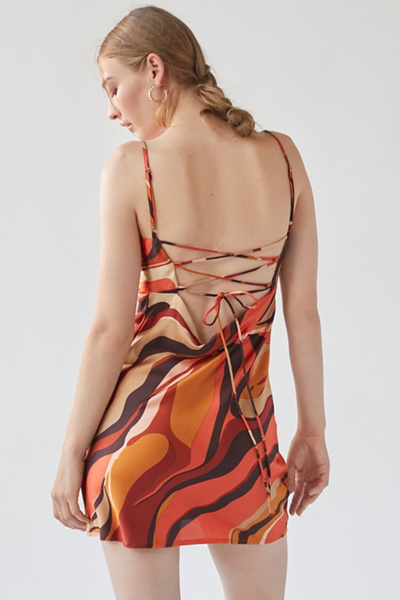 Kiss The Sky Strappy-Back Slip Dress | Urban Outfitters