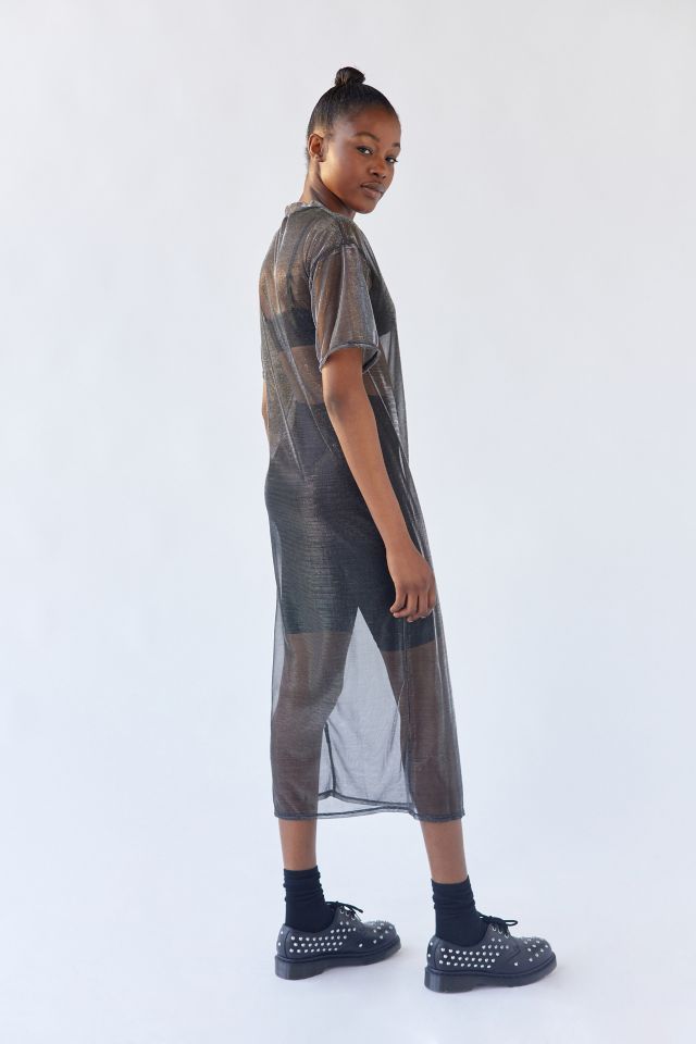 UO Caleb Sheer Shimmer Midi Dress #2