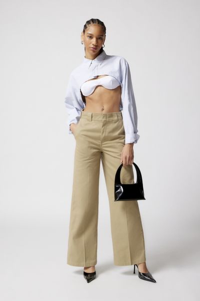 Shop Dickies Workwear Wide-leg Pant In Tan, Women's At Urban Outfitters