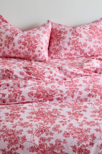Urban Outfitters Toile Duvet Set In Red At