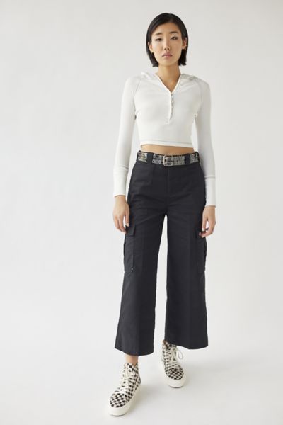 Dickies Twill Cropped Cargo Pant In Black