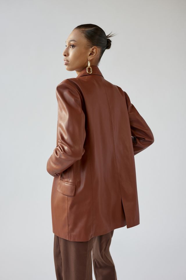 BLANKNYC Faux Leather Oversized Blazer #1