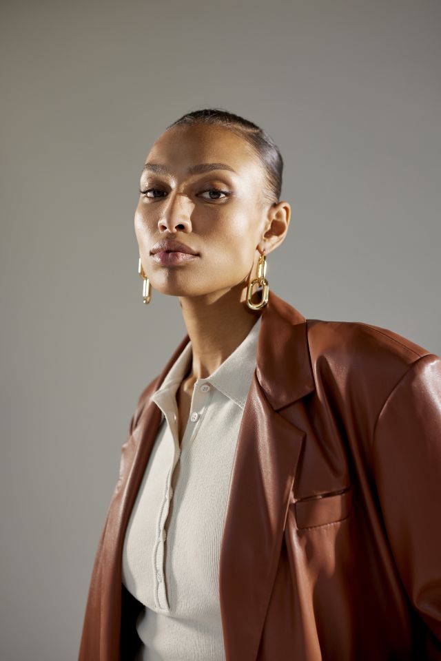 BLANKNYC Faux Leather Oversized Blazer #2