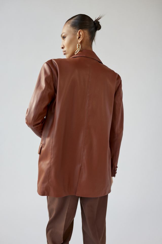 BLANKNYC Faux Leather Oversized Blazer #3