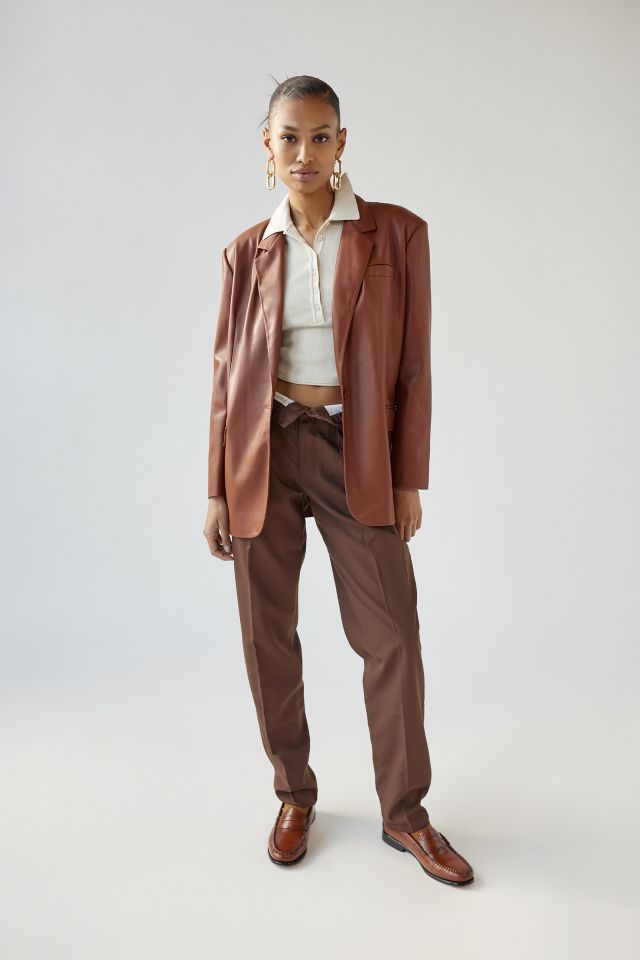 BLANKNYC Faux Leather Oversized Blazer #4