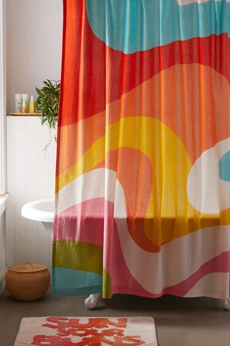 Shower Curtains Bathroom, Bright Coloured Shower Curtains