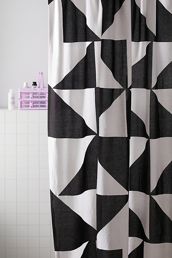 Urban Outfitters Pinwheel Shower Curtain In Black