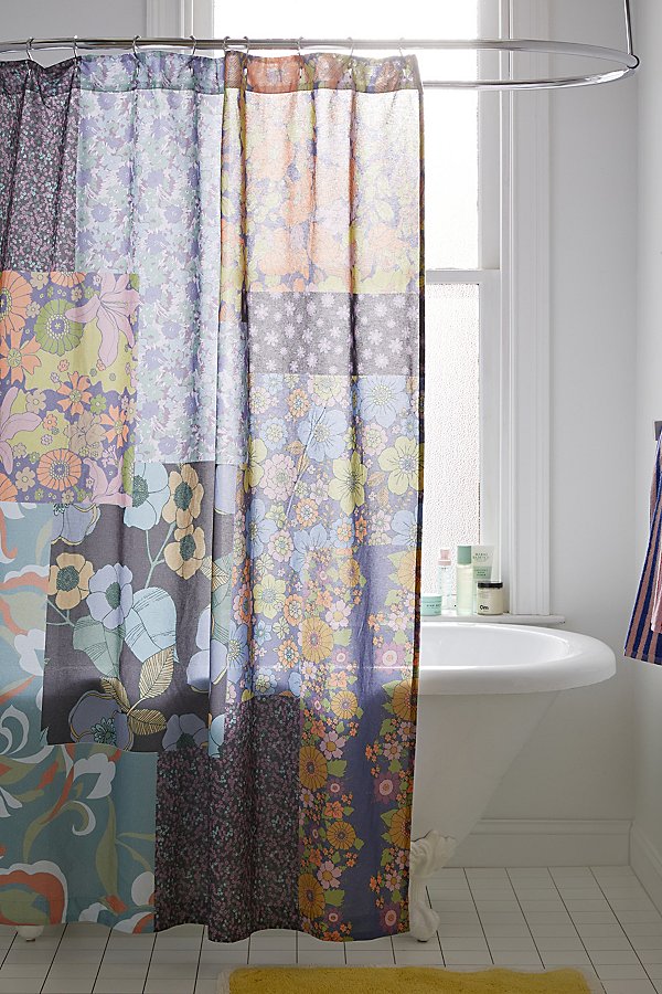 Urban Outfitters Luanna Shower Curtain In Black Multi