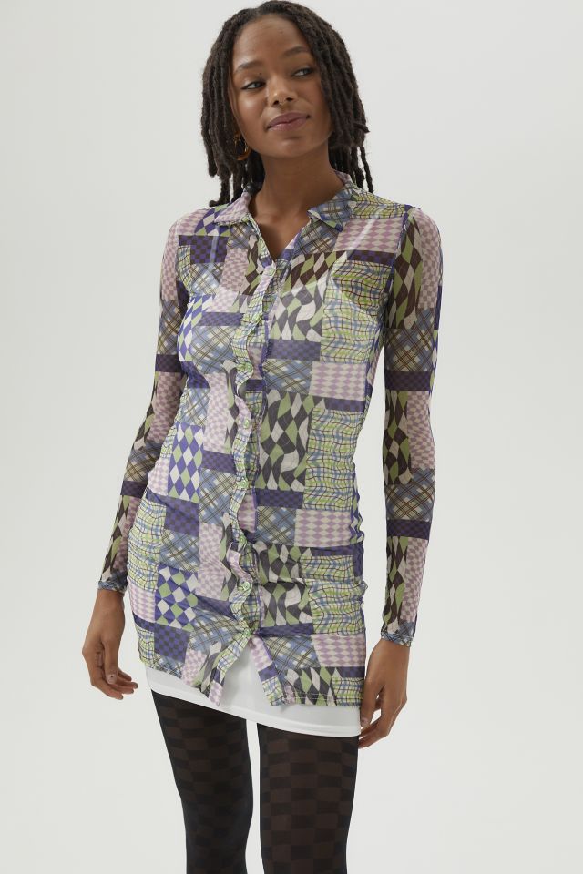 Daisy Street Mesh Patchwork Mini Dress #3