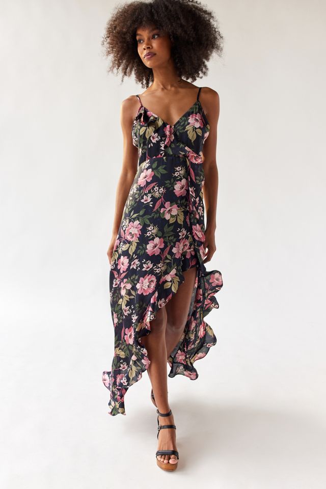 Dress Forum Floral Side Slit Midi Dress Urban Outfitters