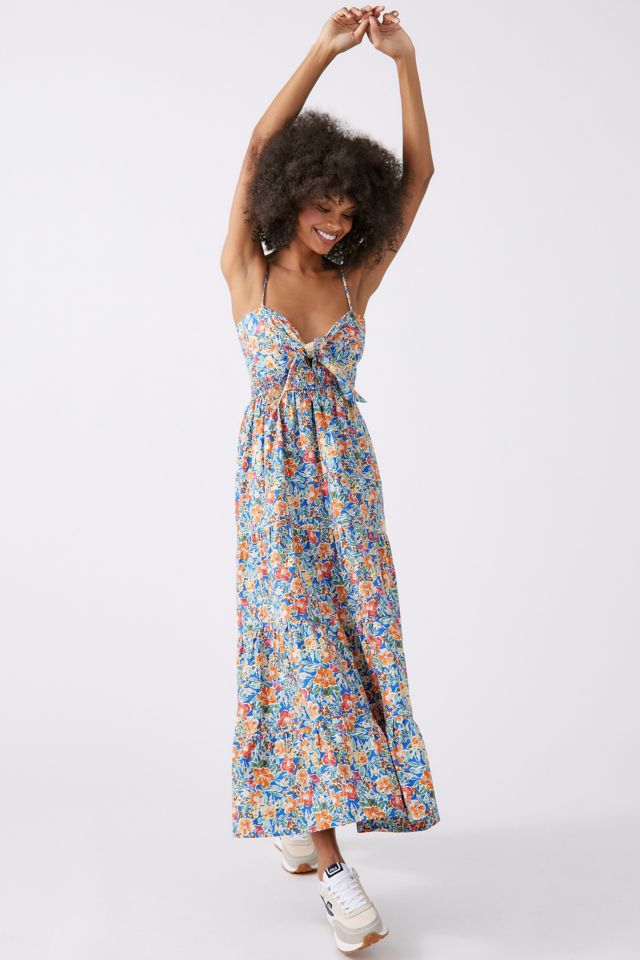 The Floral Tie Front Midi Dress