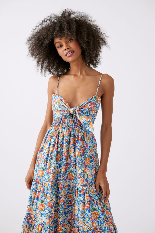 Dress Forum Floral Tie-Front Midi Dress