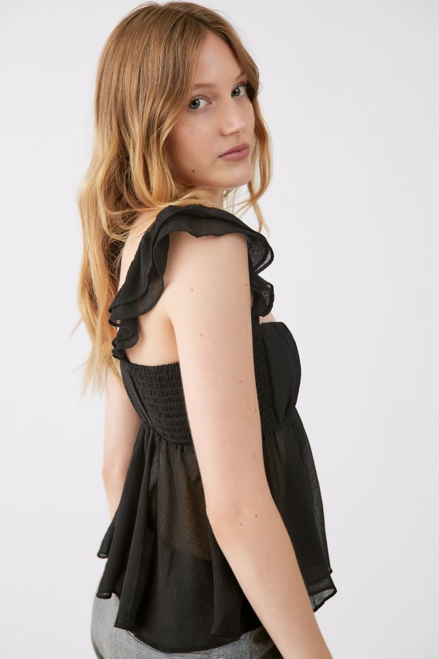 UO Deandra Chiffon Split Hem Top #3