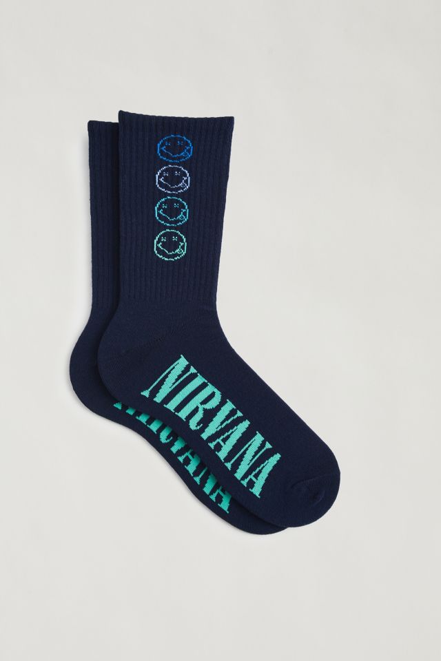 Nirvana Stacked Logo Crew Sock | Urban Outfitters