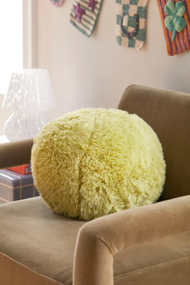 Urban Outfitters Faux Fur Ball Throw Pillow