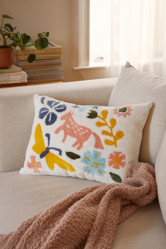 Folkly Tufted Bolster Pillow Urban Outfitters