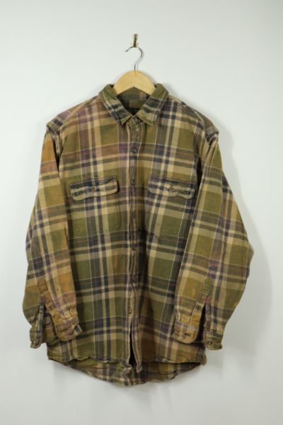 Vintage Distressed Heavyweight Plaid Button-Down Shirt | Urban Outfitters