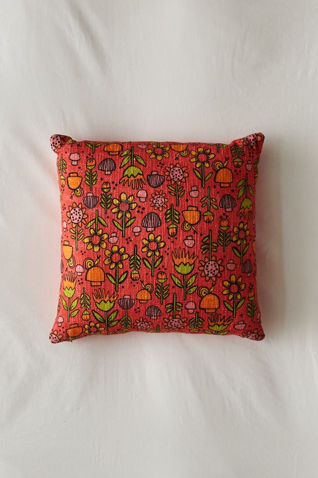 Mushroom Field Printed Throw Pillow #1