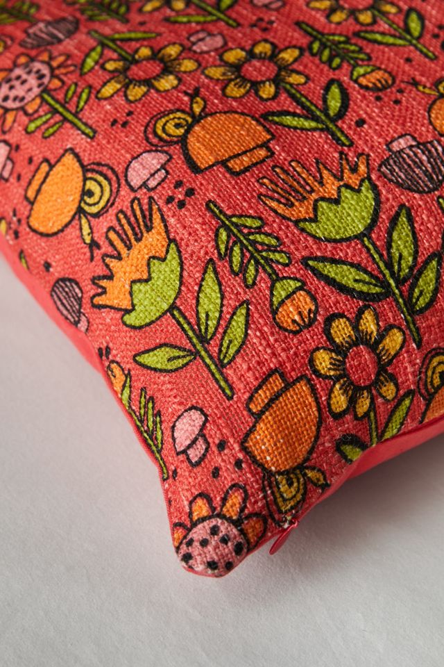 Mushroom Field Printed Throw Pillow #2