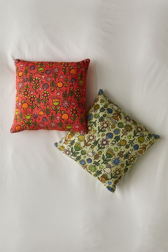 Mushroom Field Printed Throw Pillow #3