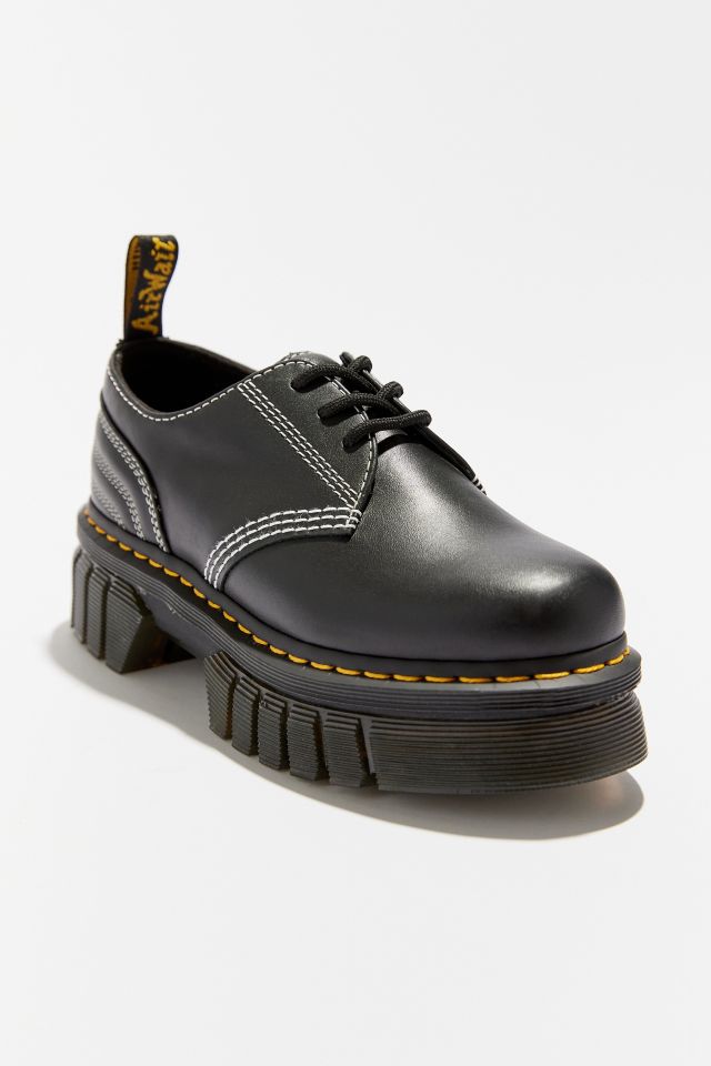 Dr. Martens Audrick White Stitch Leather Platform Oxford #1
