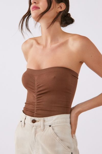 Out From Under Siobhan Strapless Bodysuit In Brown