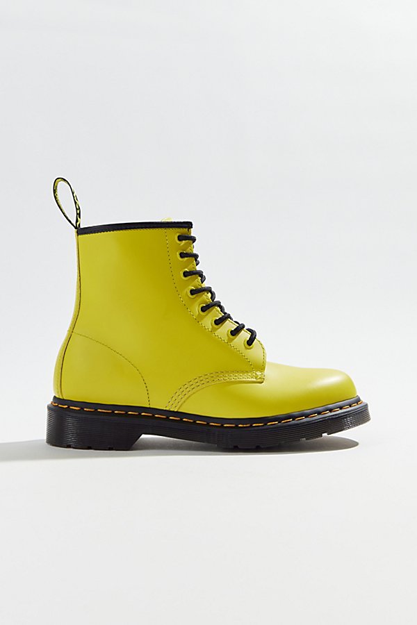 Dr. Martens' 1460 Neon Smooth Leather Boot In Sulphur Yellow