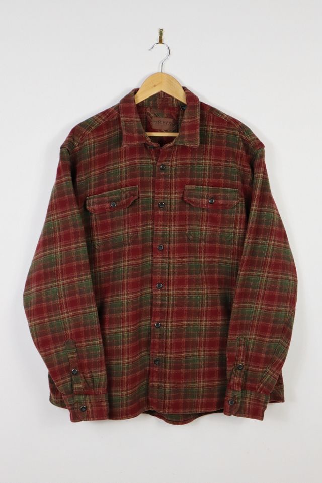 Vintage Heavyweight Red Plaid Shirt Jacket | Urban Outfitters