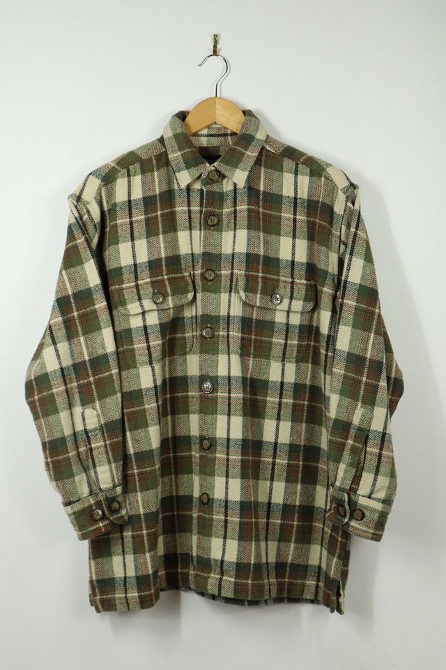 Vintage Heavyweight Green Plaid Shirt Jacket Urban Outfitters