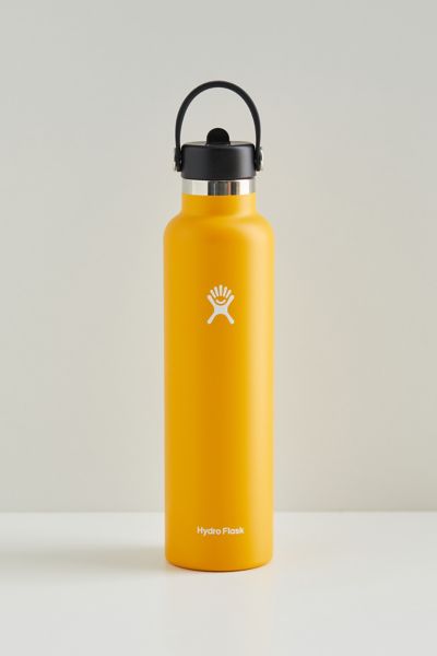 Neon Orange Hydro Flask Water Bottle Stainless Steel TempShield Insulation  24 oz