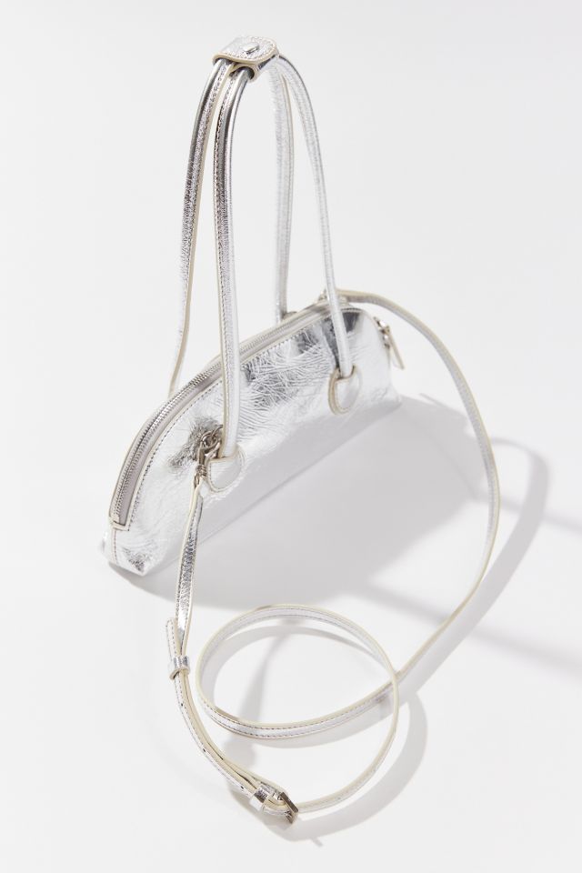 ☆MARGE SHERWOOD☆ BESSETTE SHOULDERllic grey foiled pla Marge Sherwood Bessette Metallic Shoulder Bag | Urban Outfitters
