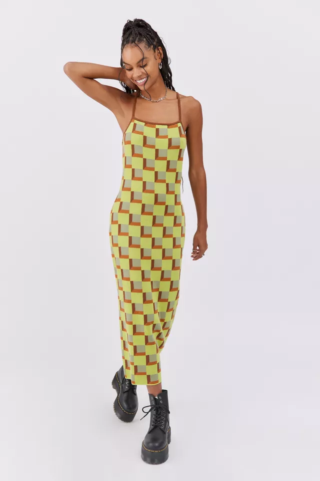 urbanoutfitters.com | Another Girl Jojo Knit Check Midi Dress
