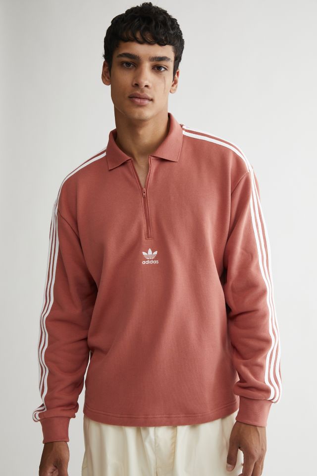 adidas 3-Stripe Long Sleeve Polo Sweatshirt #2