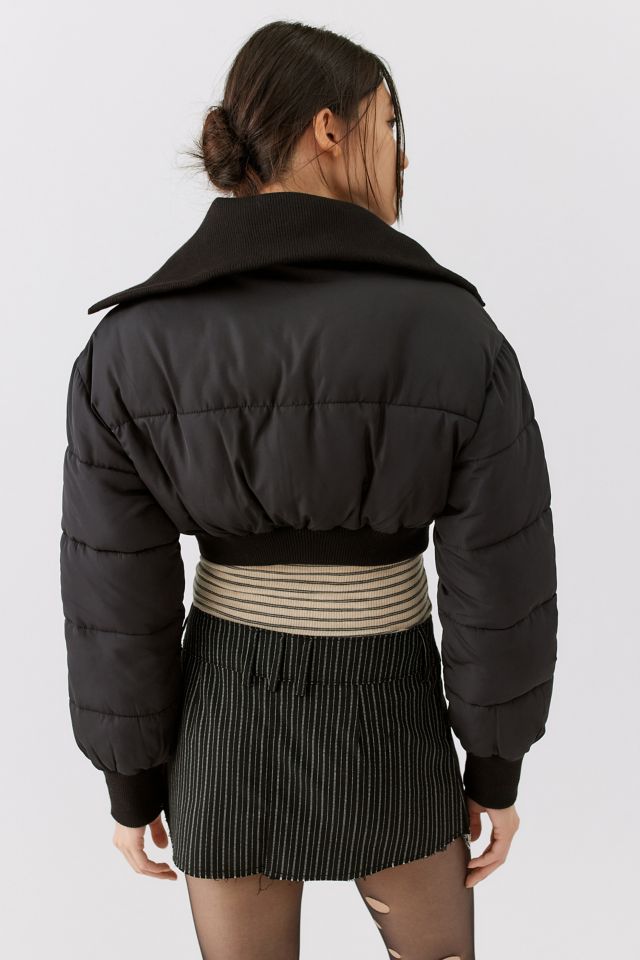 Urban Outfitters Uo Marjorie Longline Puffer Jacket in Black