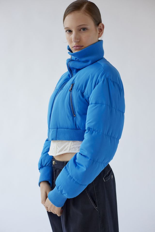 Funnel Neck Cropped Puffer Jacket