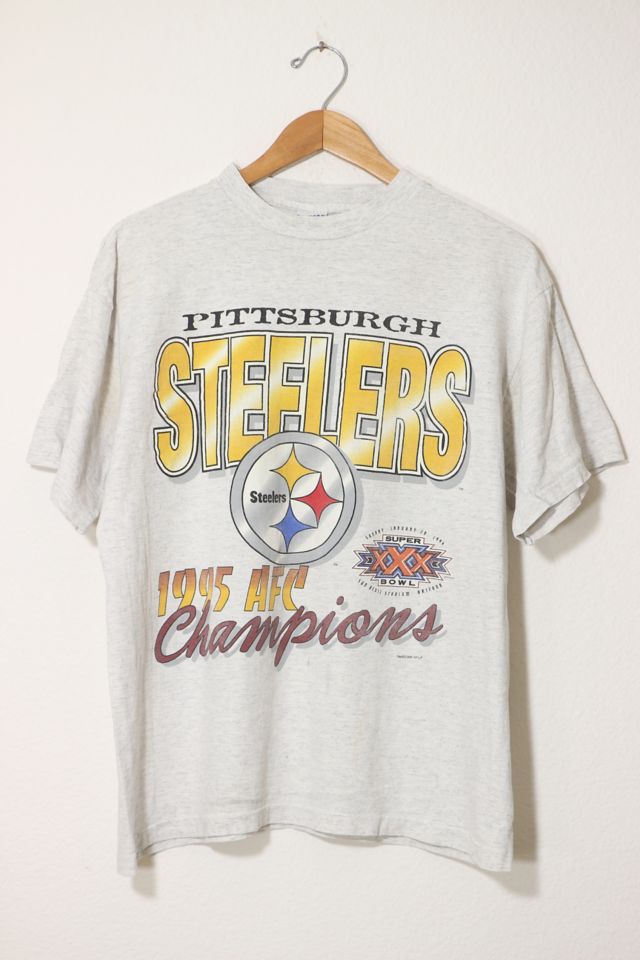 ShirtMcGirt Large 1996 Pittsburgh Steelers Men's T Shirt Black Yellow Vintage 1990's Hanes NFL Football Pennsylvania 90's L