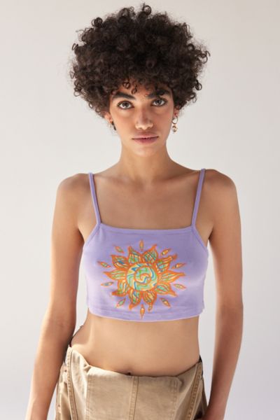 Urban Outfitters Puff Paint Cami In Purple