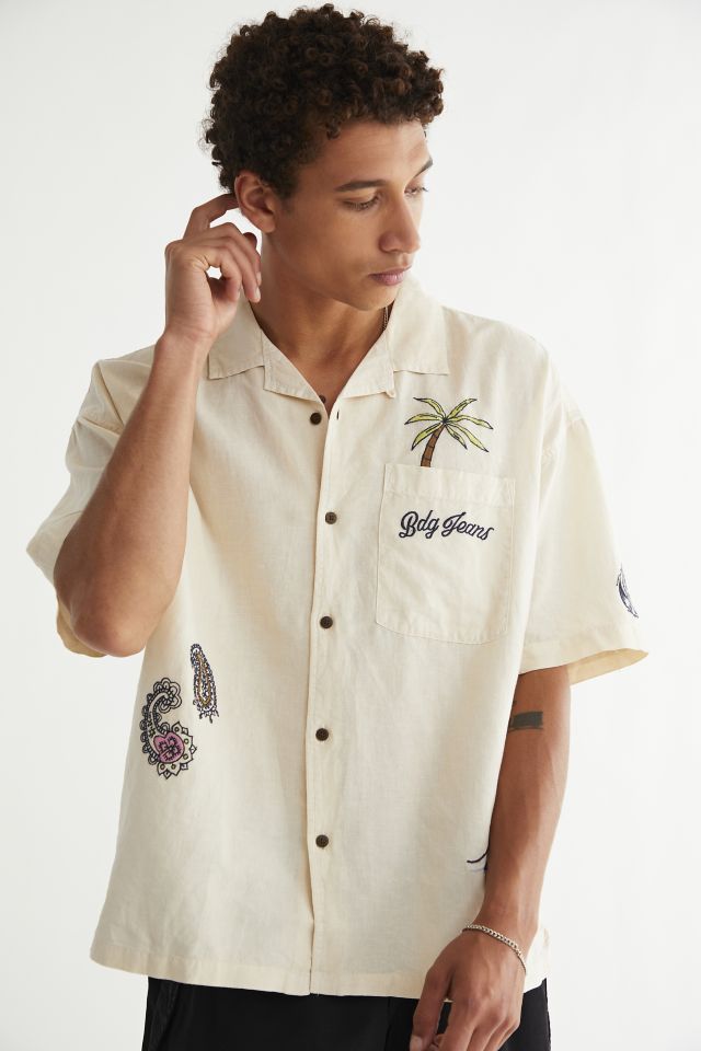 Button down 2025 shirt embroidery