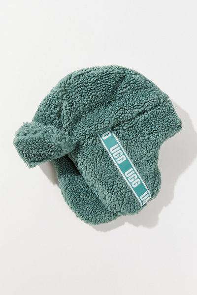 Ugg Sherpa Puff Trapper Hat In Aloe Vera