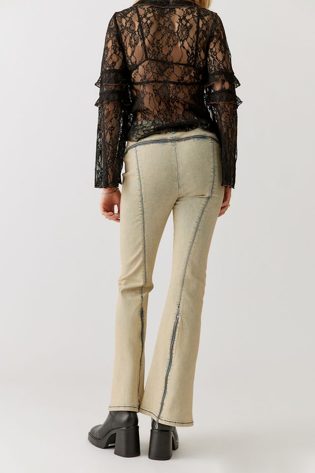 BDG Zipped-Up Flare Jean - Tan Wash | Urban Outfitters
