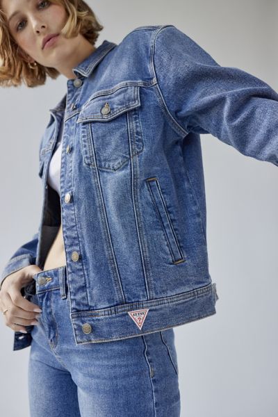 guess denim jacket with fur