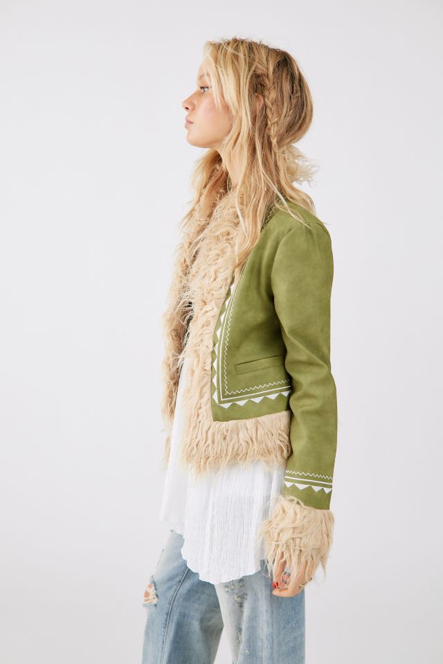 Veste avec bordure en fausse fourrure Leanne UO #1