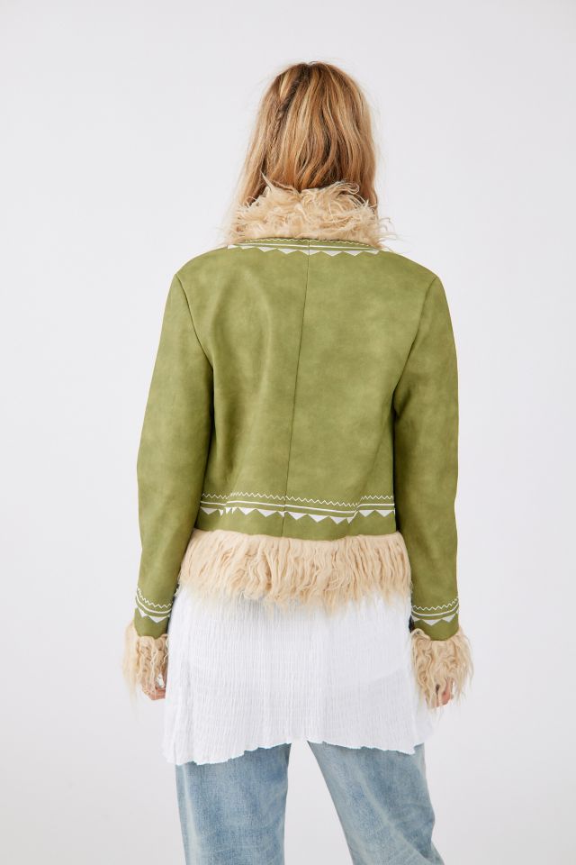 Veste avec bordure en fausse fourrure Leanne UO #2