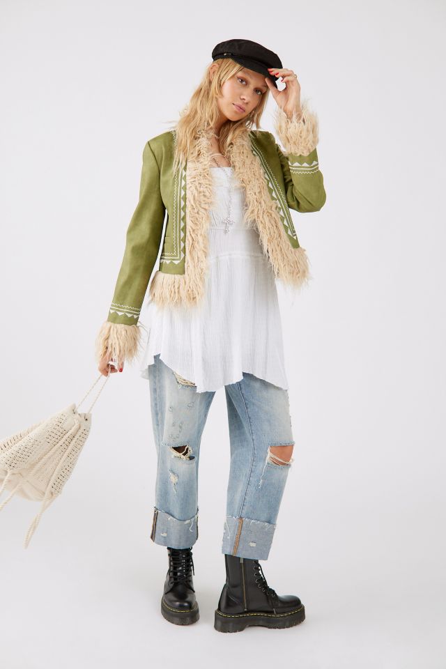 Veste avec bordure en fausse fourrure Leanne UO #3