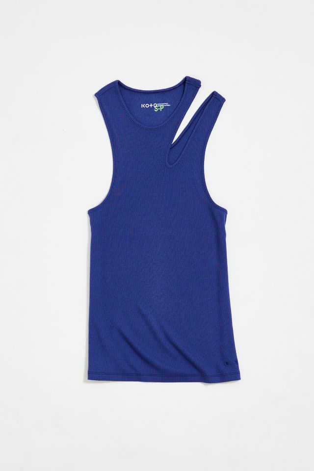 Cutout Ribbed Tank Top