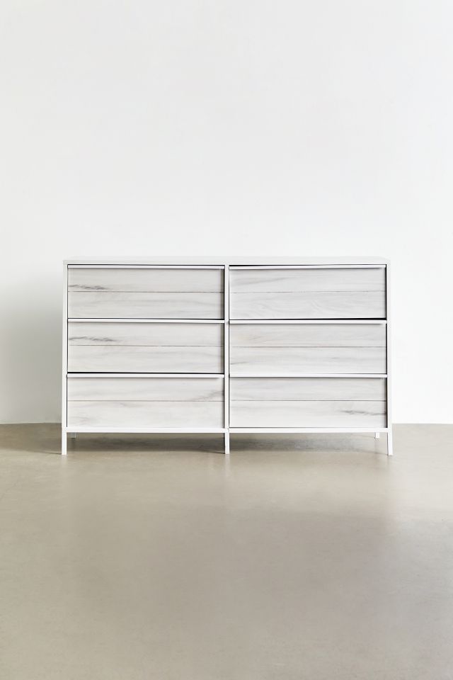 Industrial Boulevard 62'' White Metal Frame 6-Drawer Dresser