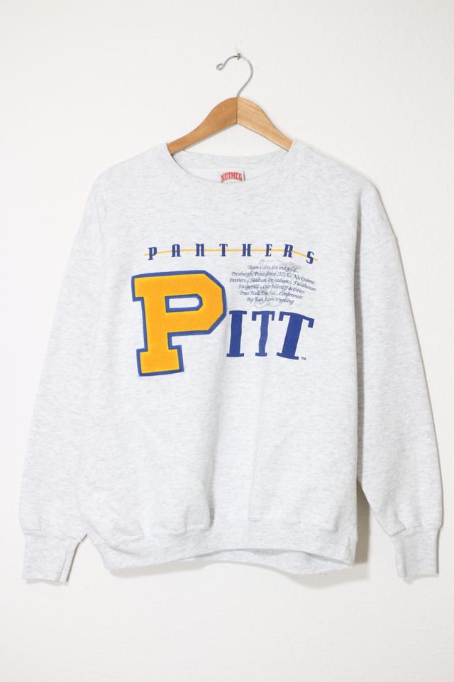 Vintage University of Pittsburgh Panthers Varsity Applique Crewneck Sweatshirt Made in USA Urban Outfitters